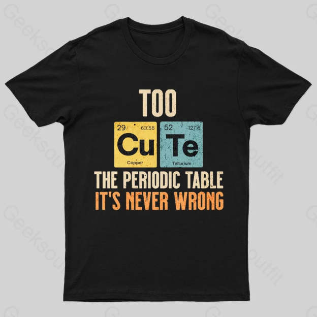 Periodic Table Cute Nerd T-Shirt Black / S