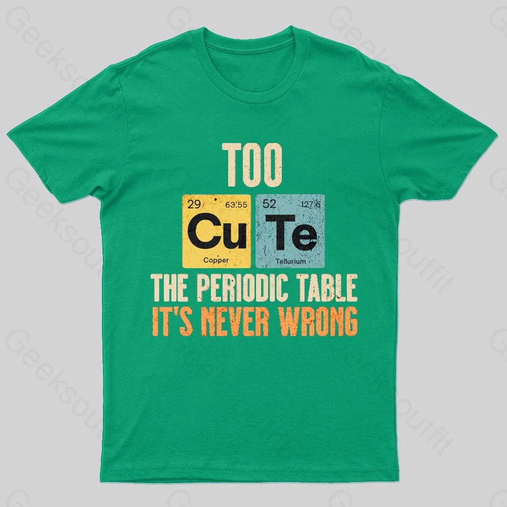 Periodic Table Cute Nerd T-Shirt Green / S