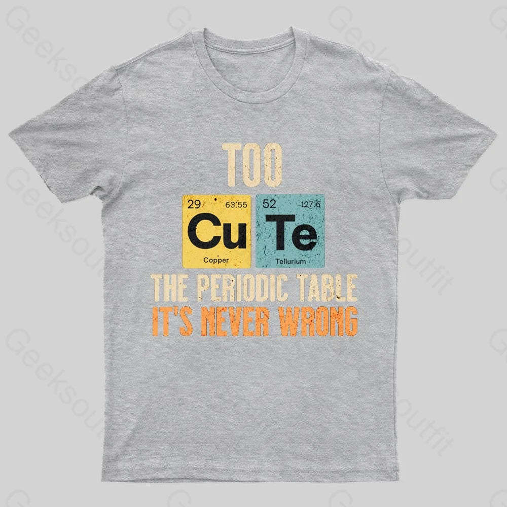 Periodic Table Cute Nerd T-Shirt Grey / S