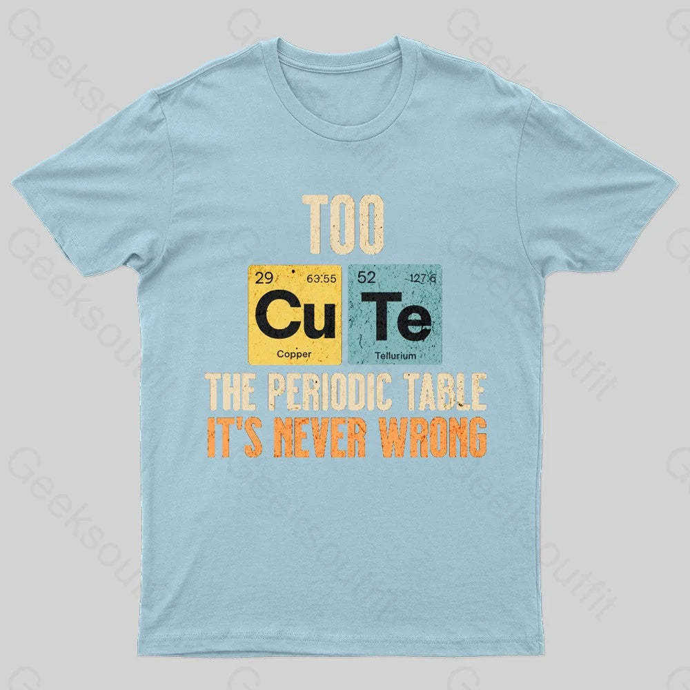 Periodic Table Cute Nerd T-Shirt Light Blue / S