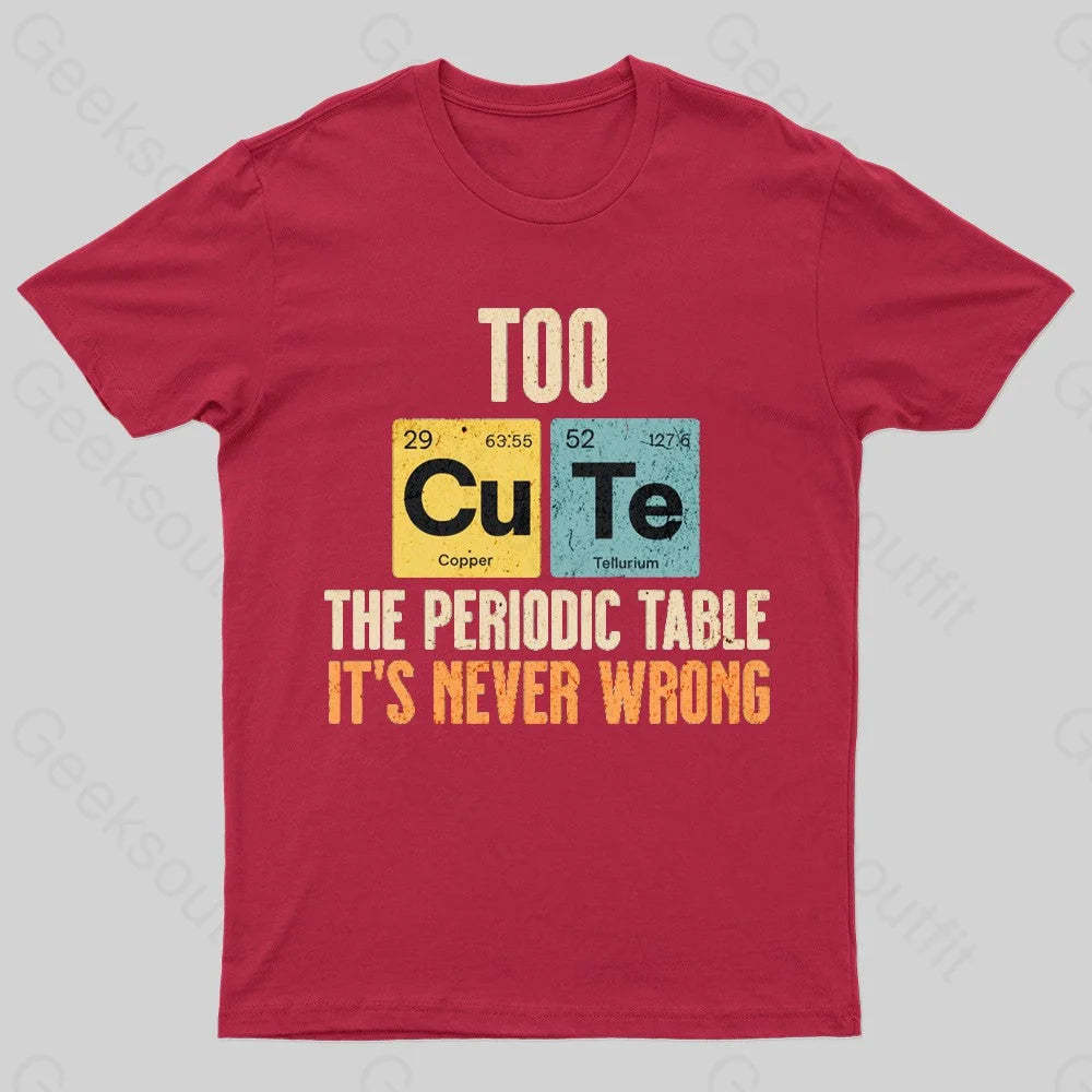 Periodic Table Cute Nerd T-Shirt Red / S