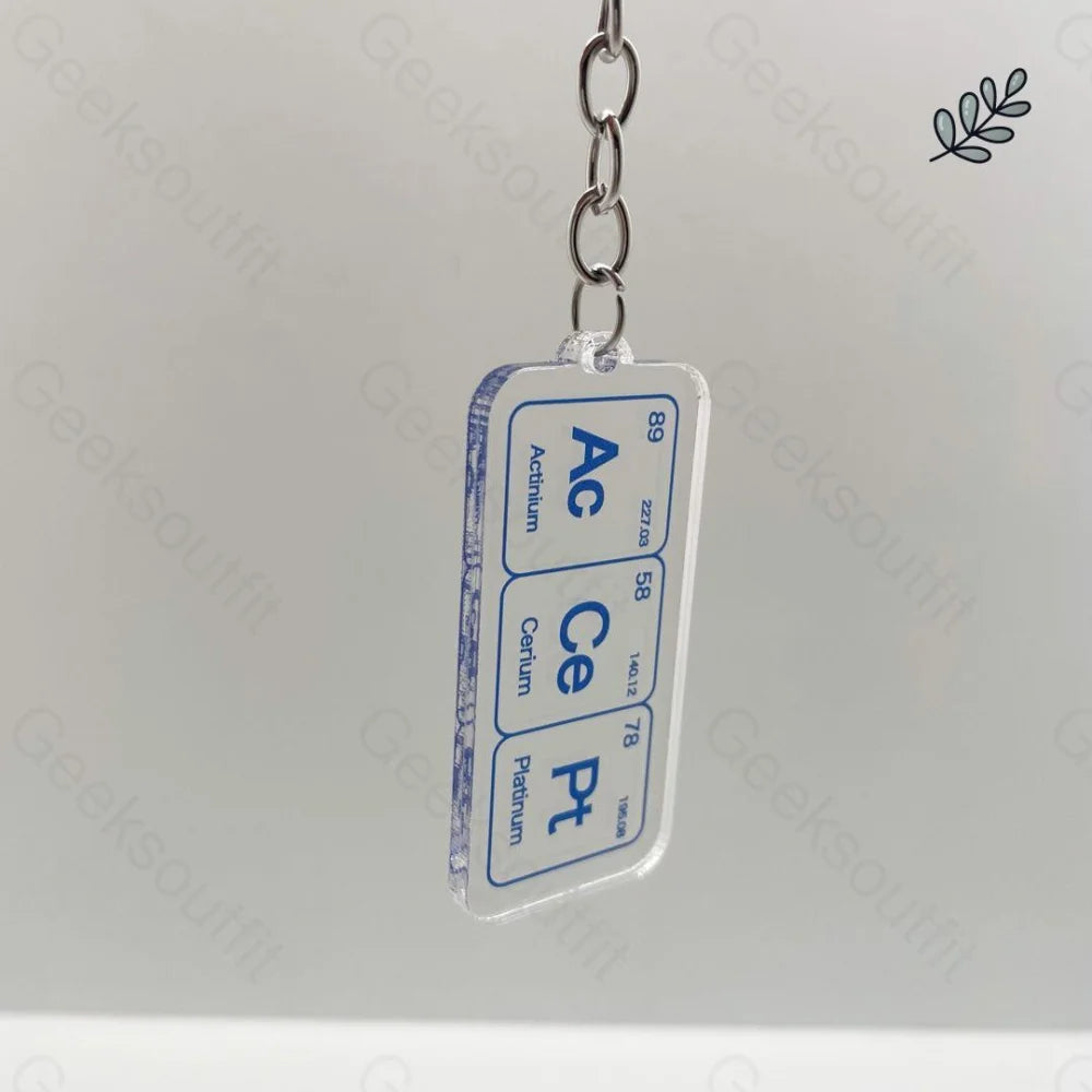 Periodic Table Of The Chemical Elements Keychain Accept