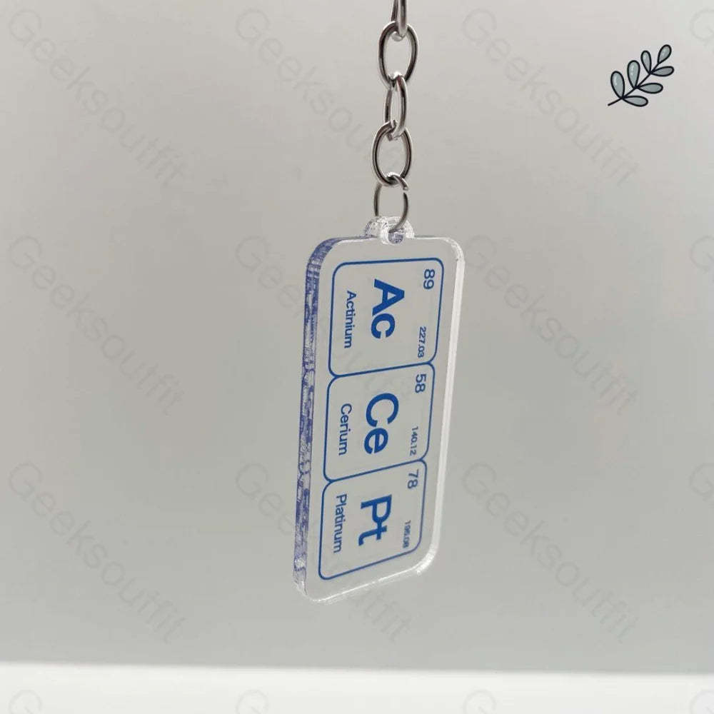 Periodic Table Of The Chemical Elements Keychain Accept