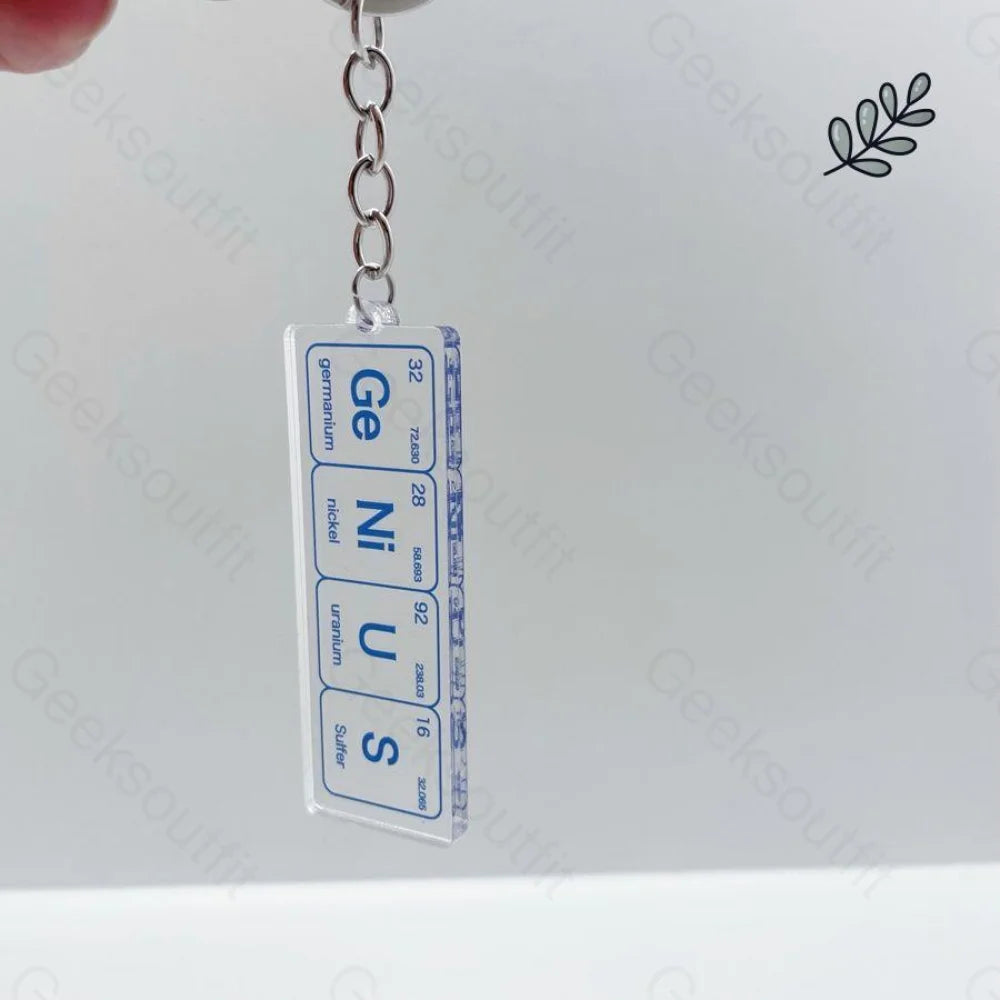 Periodic Table Of The Chemical Elements Keychain Genius