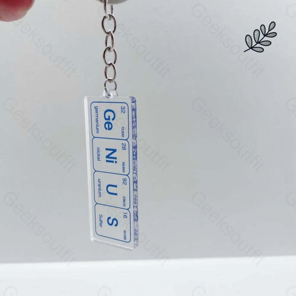 Periodic Table Of The Chemical Elements Keychain Genius