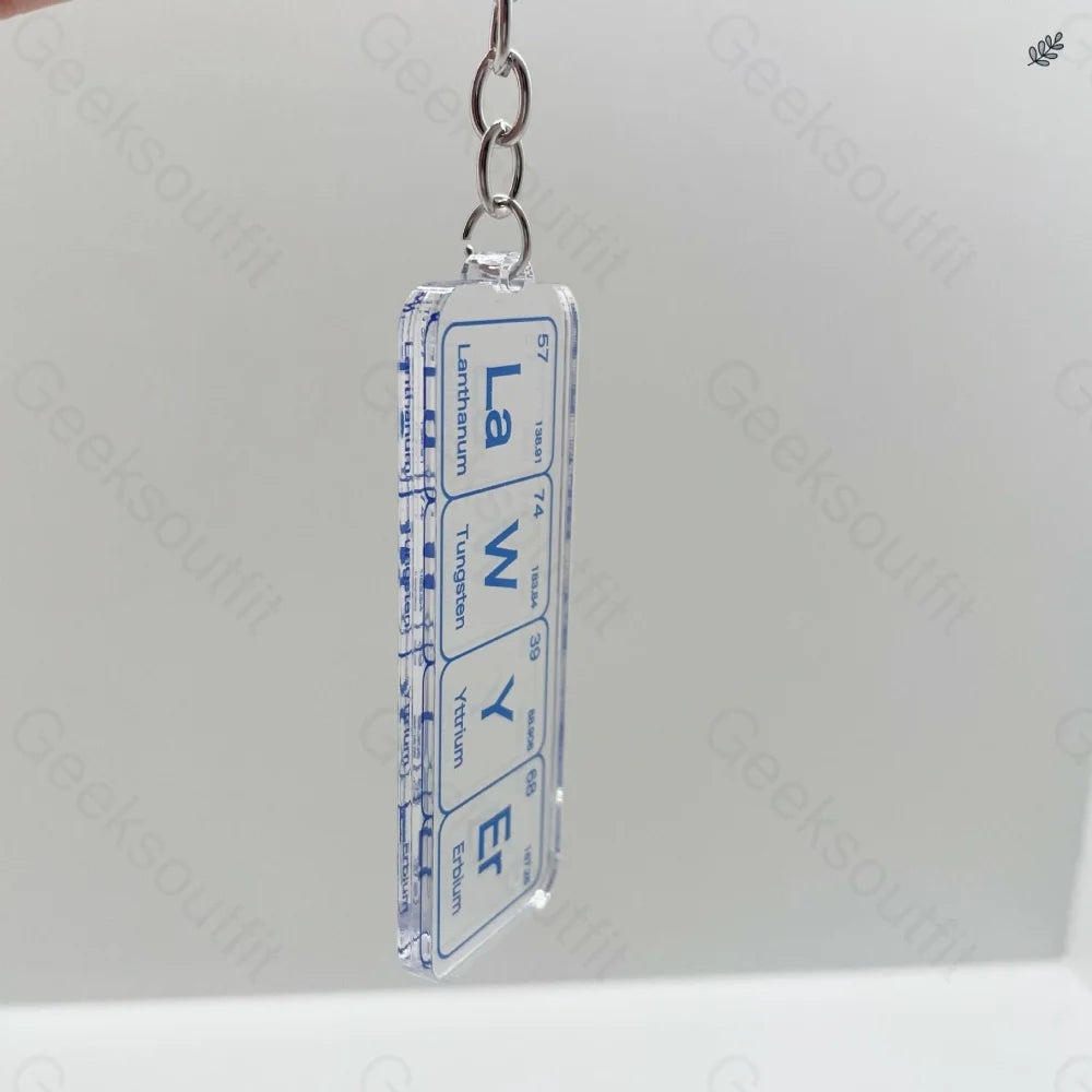 Periodic Table Of The Chemical Elements Keychain Lawyer