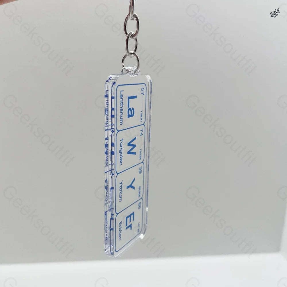 Periodic Table Of The Chemical Elements Keychain Lawyer
