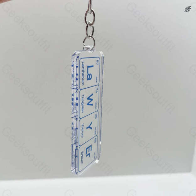 Periodic Table Of The Chemical Elements Keychain Lawyer