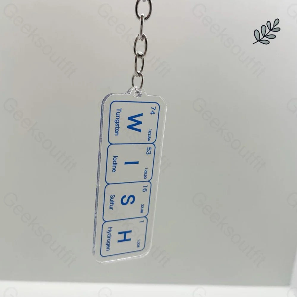 Periodic Table Of The Chemical Elements Keychain Wish