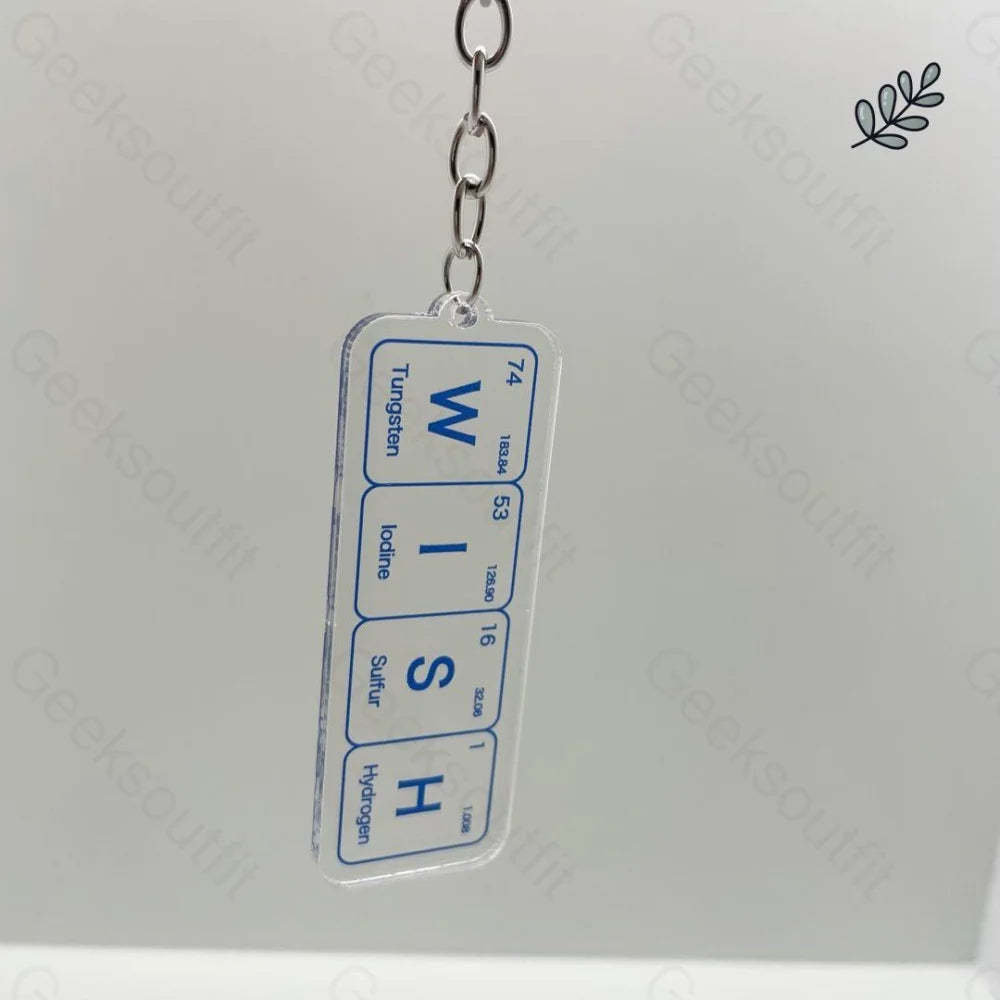 Periodic Table Of The Chemical Elements Keychain Wish