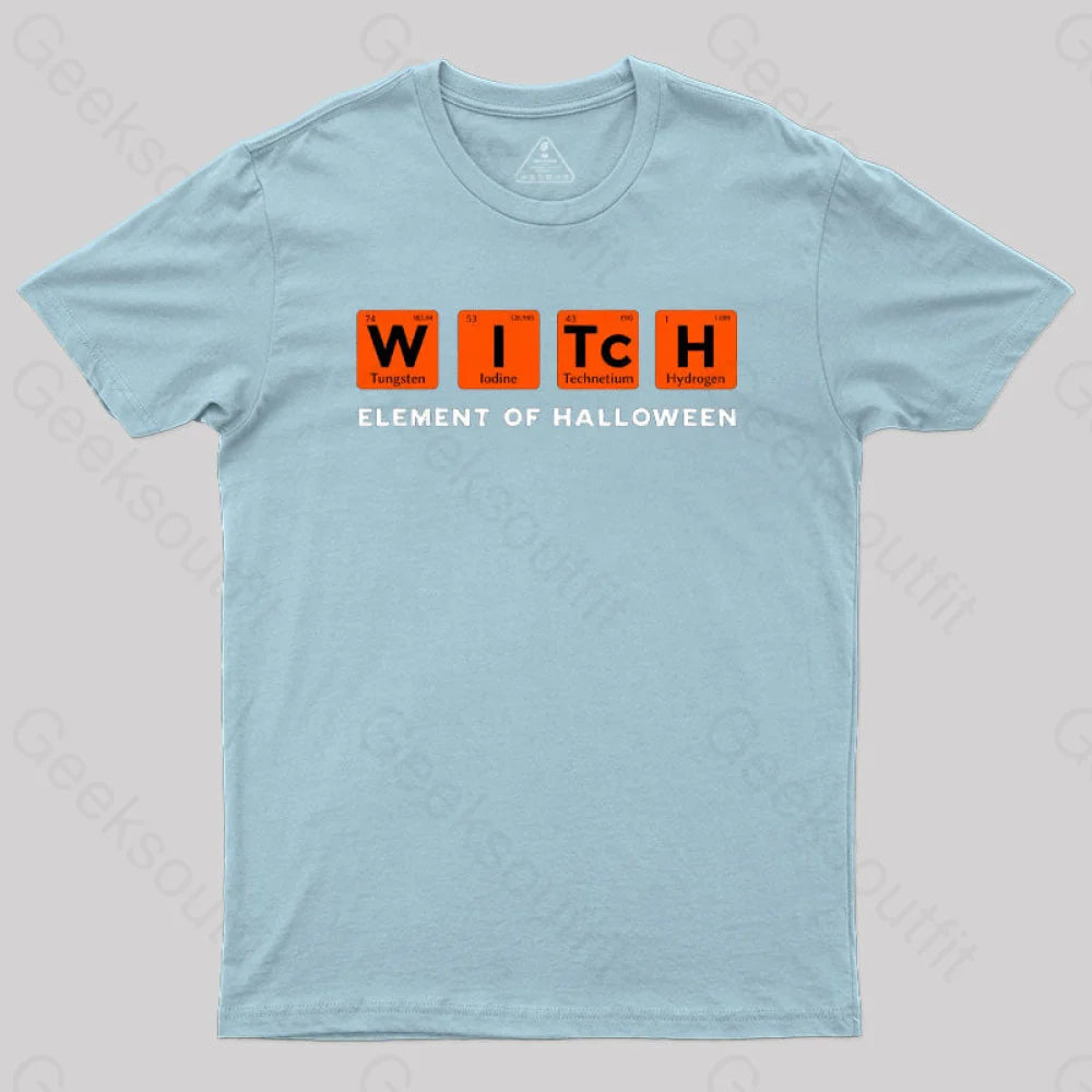 Periodic Table Witch Element Of Halloween T-Shirt Light Blue / S