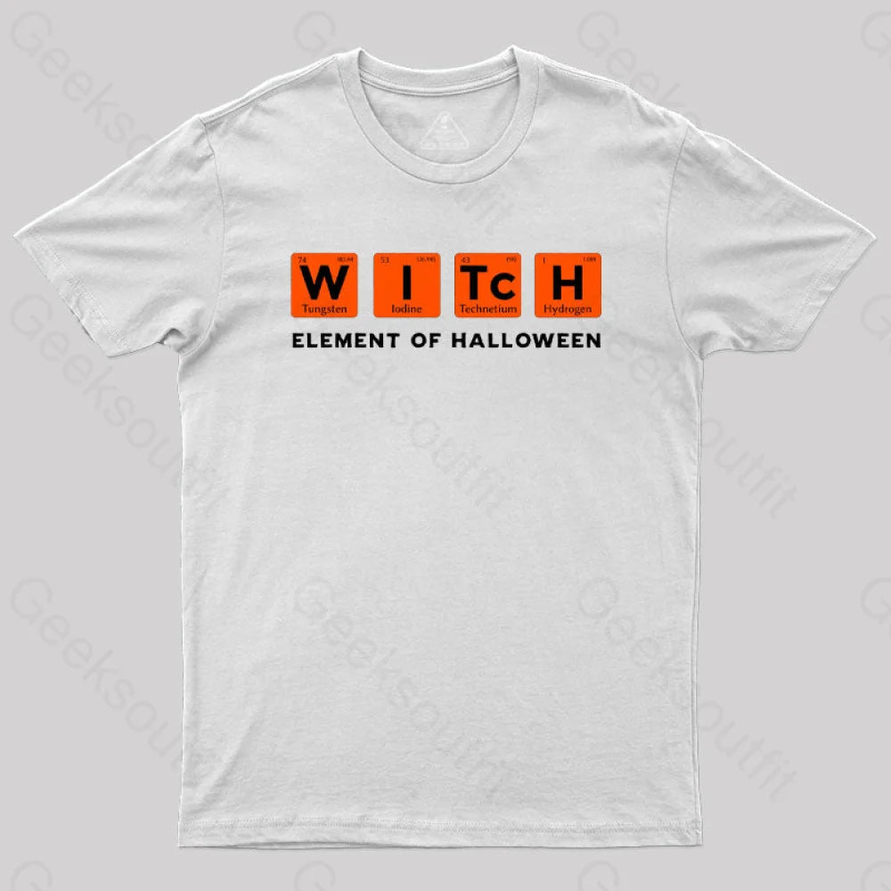 Periodic Table Witch Element Of Halloween T-Shirt White / S