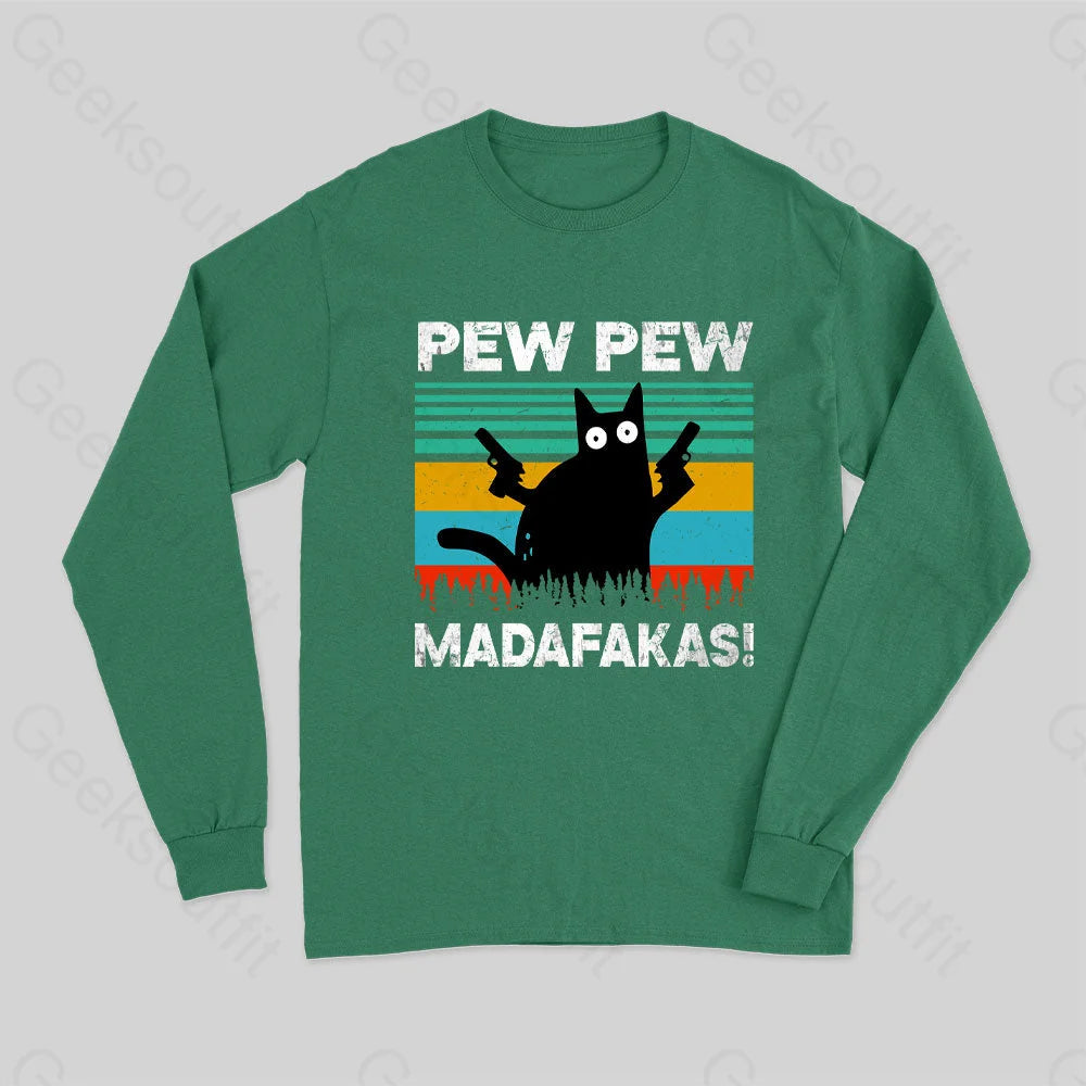 Pew Madafakas Long Sleeve T-Shirt Green / S