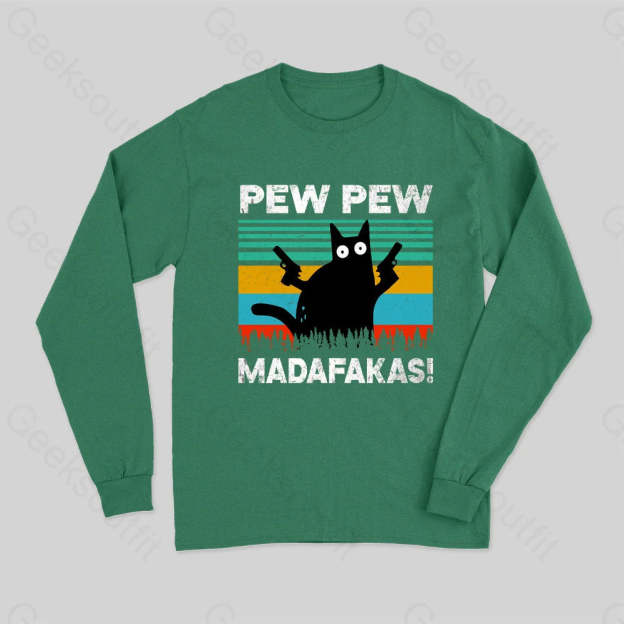 Pew Madafakas Long Sleeve T-Shirt Green / S
