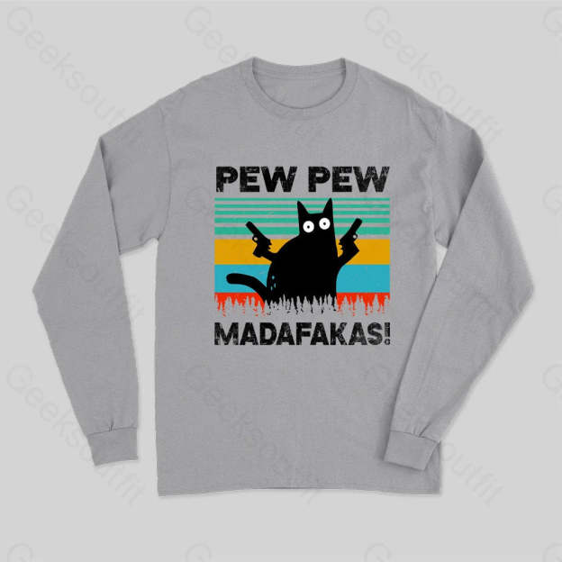 Pew Madafakas Long Sleeve T-Shirt Grey / S