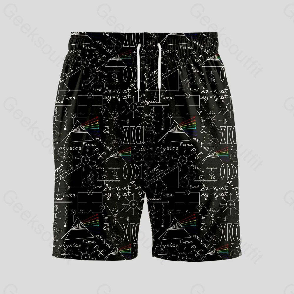 Physics Notebook Geeky Drawstring Shorts - Geeksoutfit