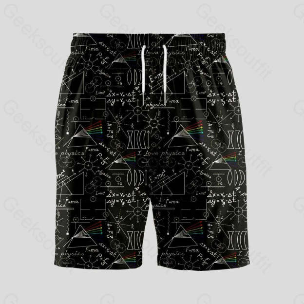Physics Notebook Geeky Drawstring Shorts - Geeksoutfit