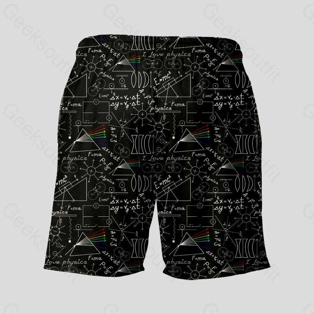 Physics Notebook Geeky Drawstring Shorts - Geeksoutfit