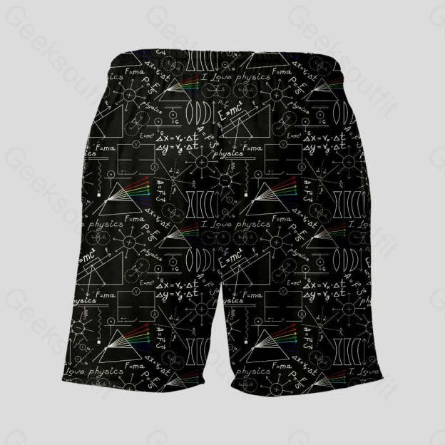 Physics Notebook Geeky Drawstring Shorts - Geeksoutfit