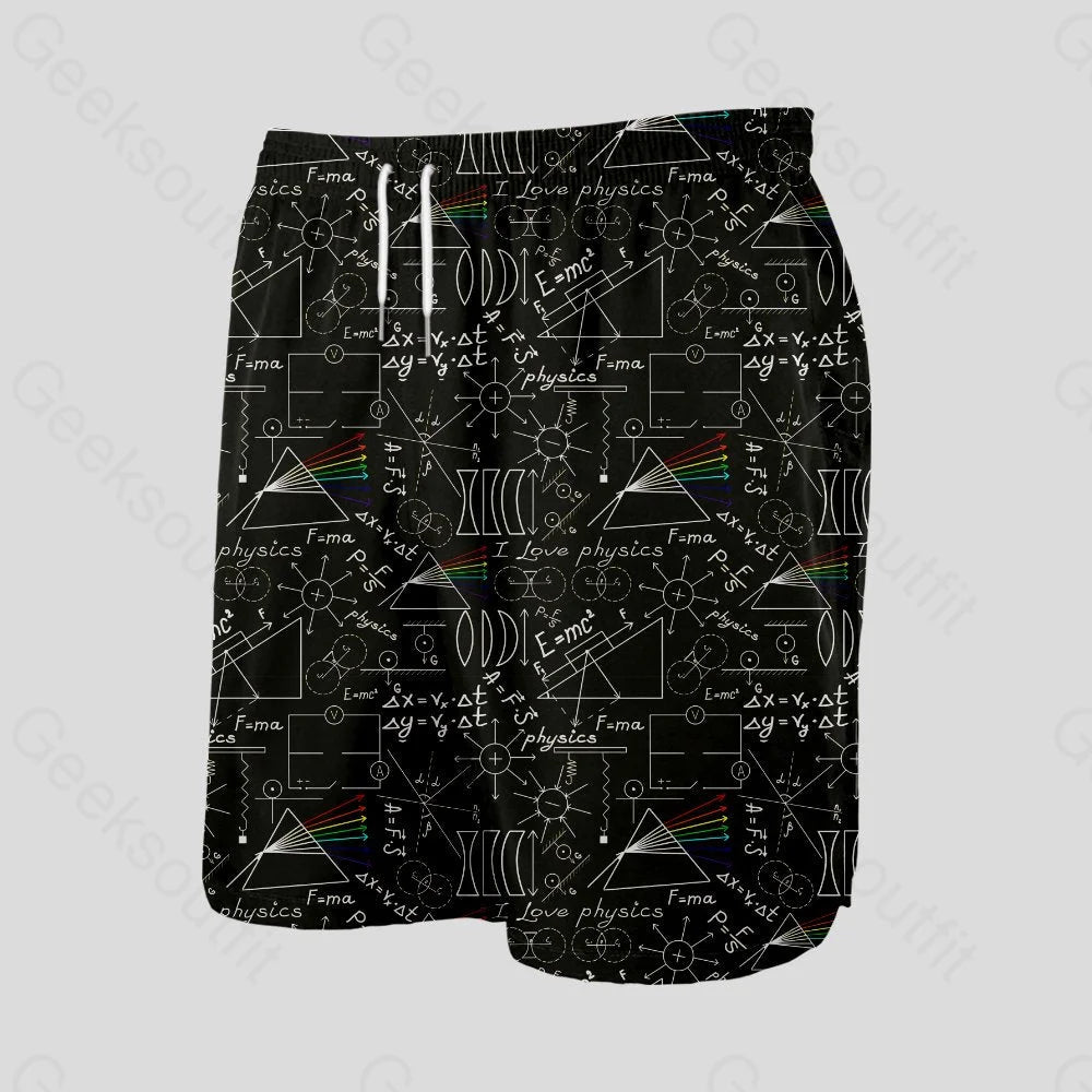 Physics Notebook Geeky Drawstring Shorts - Geeksoutfit
