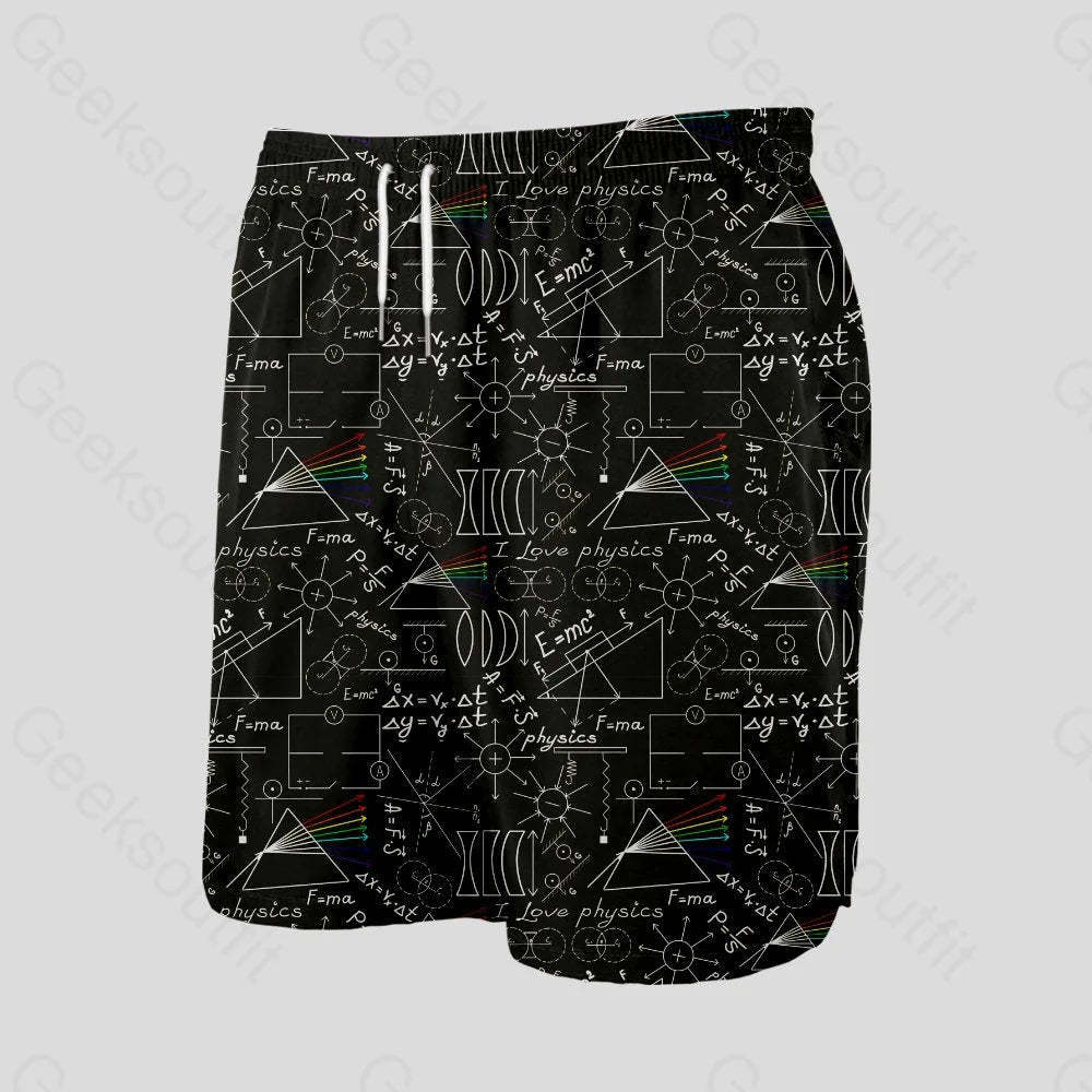 Physics Notebook Geeky Drawstring Shorts - Geeksoutfit