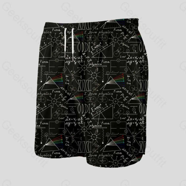 Physics Notebook Geeky Drawstring Shorts - Geeksoutfit