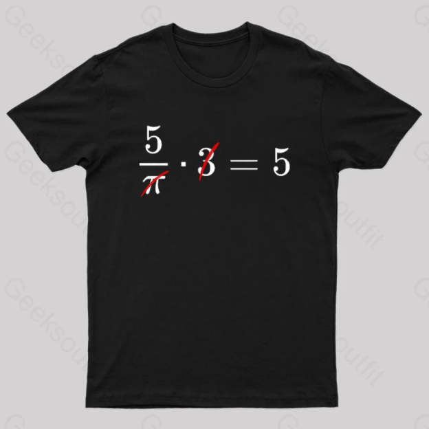 Pi Cancels Out Nerd T-Shirt Black / S