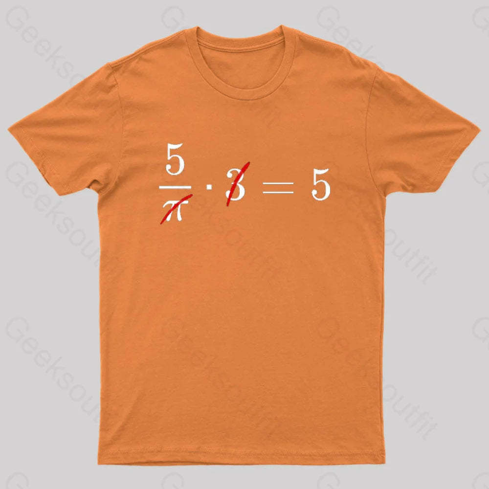 Pi Cancels Out Nerd T-Shirt Orange / S
