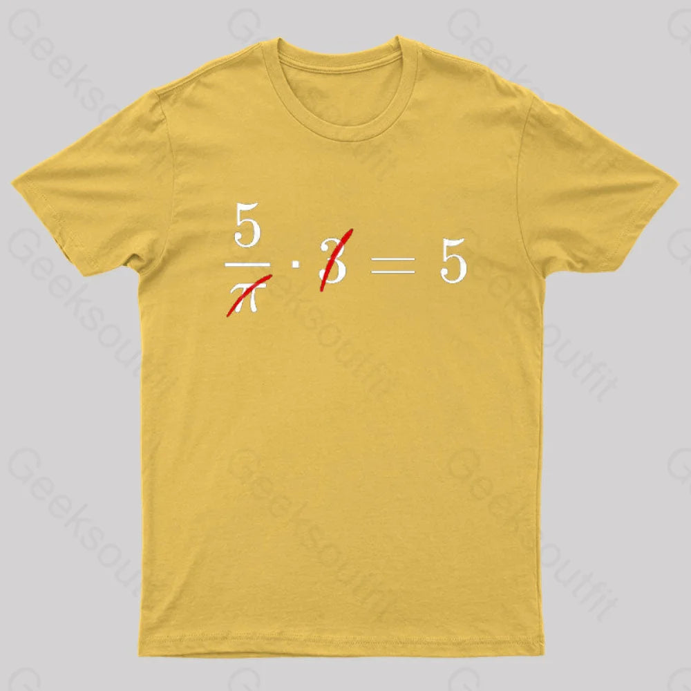 Pi Cancels Out Nerd T-Shirt Yellow / S