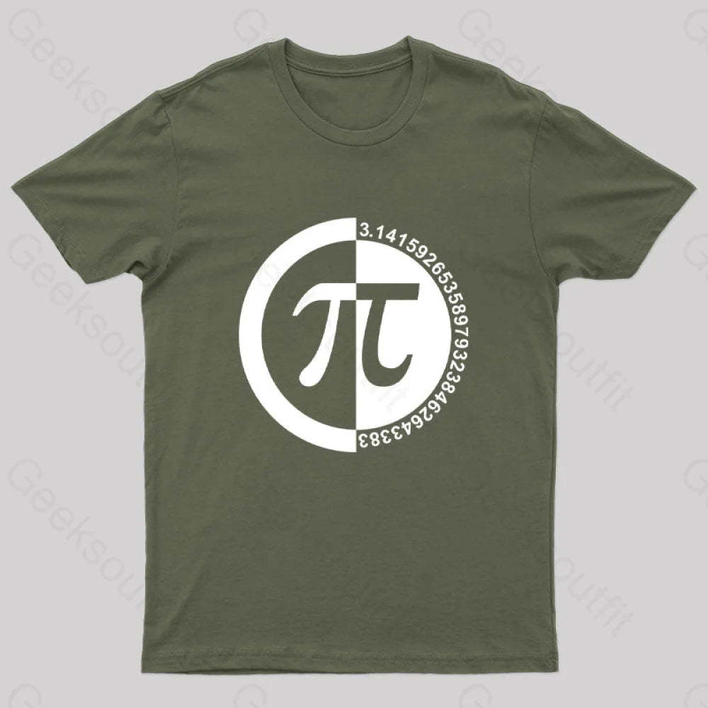 Pi Day Nerd T-Shirt Army Green / S