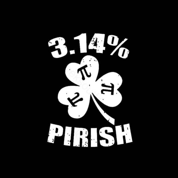 Pi Day St. Patrick’s 3.14 Irish Nerd T-Shirt Black / S