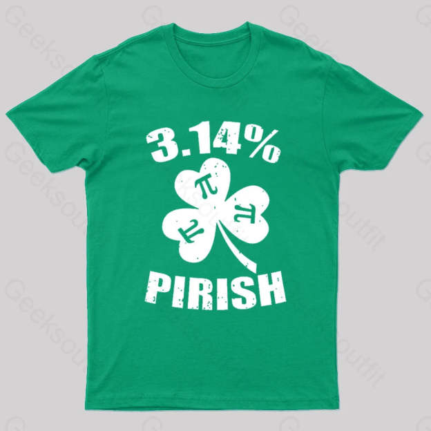 Pi Day St. Patrick’s 3.14 Irish Nerd T-Shirt Green / S