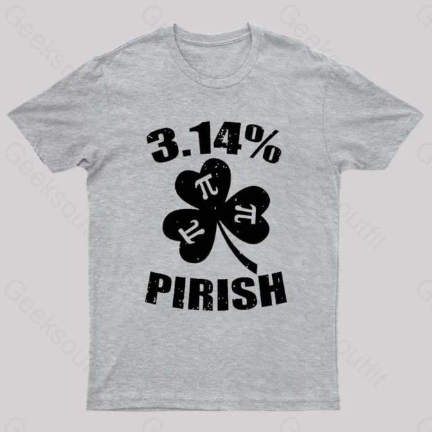Pi Day St. Patrick’s 3.14 Irish Nerd T-Shirt Grey / S