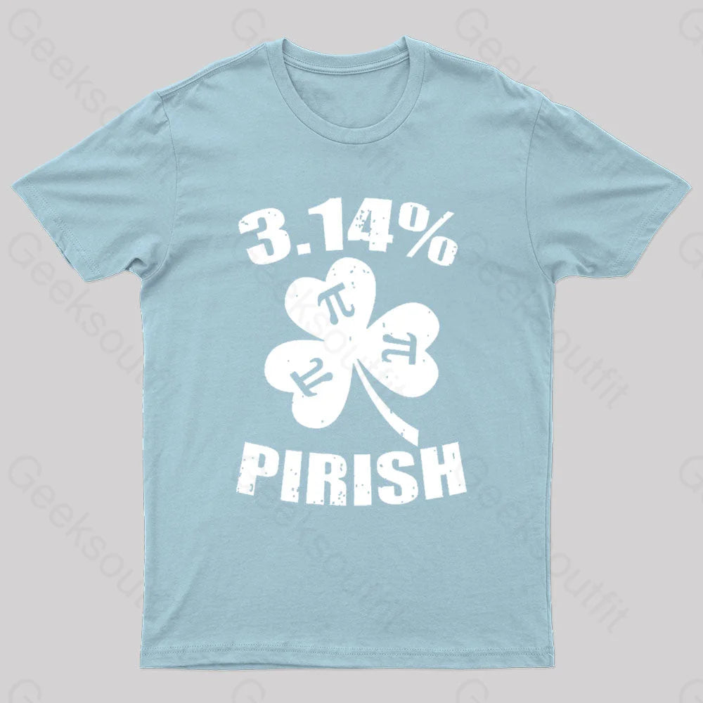 Pi Day St. Patrick’s 3.14 Irish Nerd T-Shirt Light Blue / S
