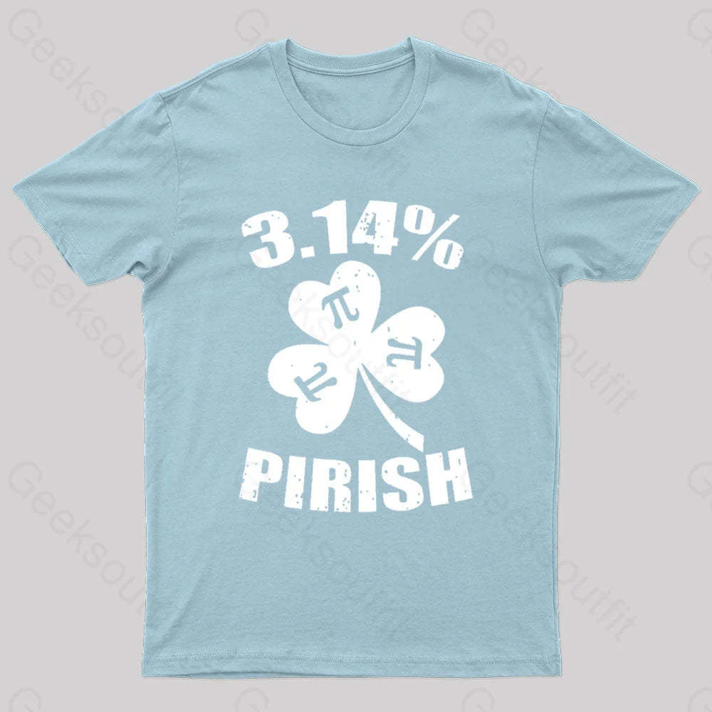 Pi Day St. Patrick’s 3.14 Irish Nerd T-Shirt Light Blue / S