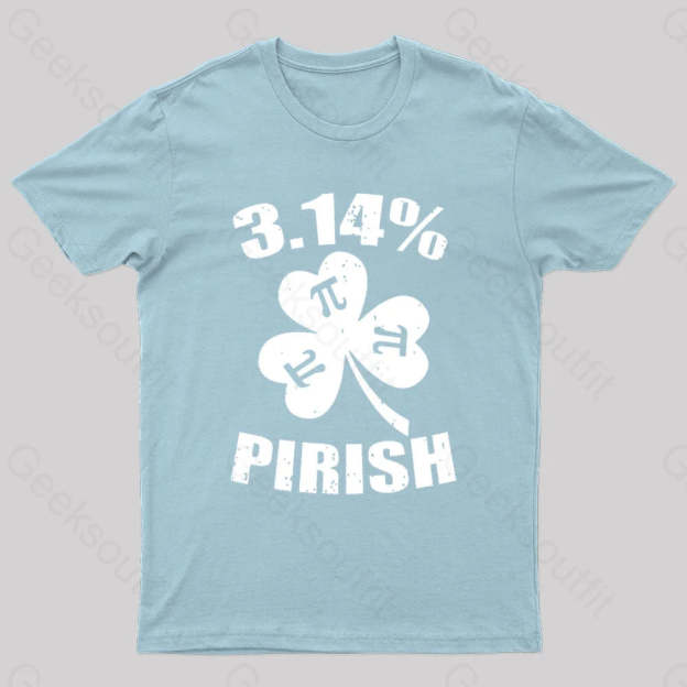 Pi Day St. Patrick’s 3.14 Irish Nerd T-Shirt Light Blue / S