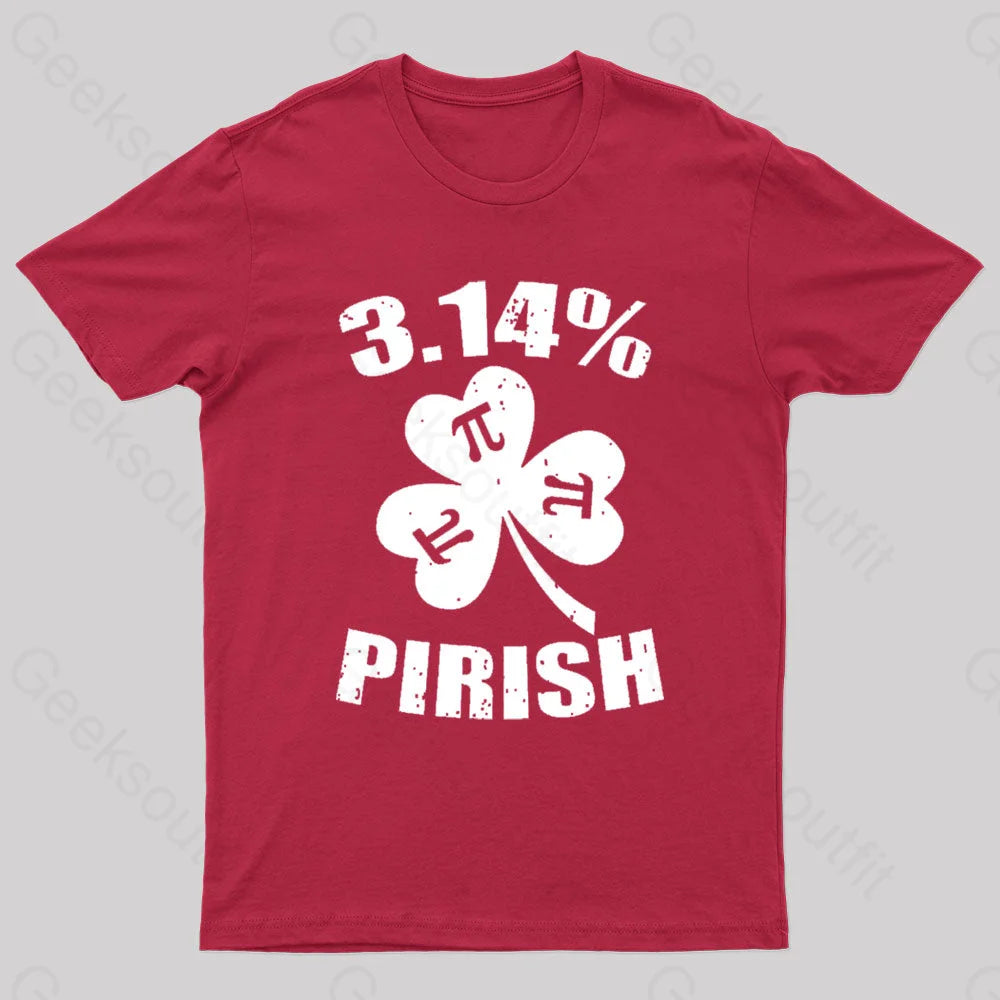 Pi Day St. Patrick’s 3.14 Irish Nerd T-Shirt Red / S