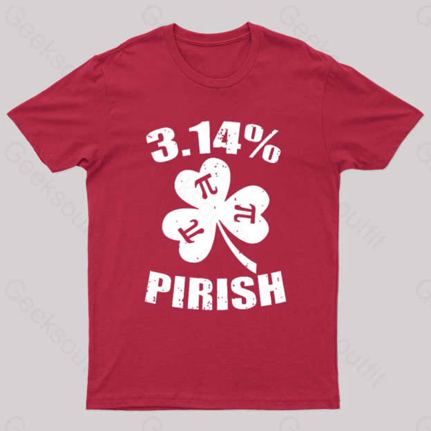 Pi Day St. Patrick’s 3.14 Irish Nerd T-Shirt Red / S