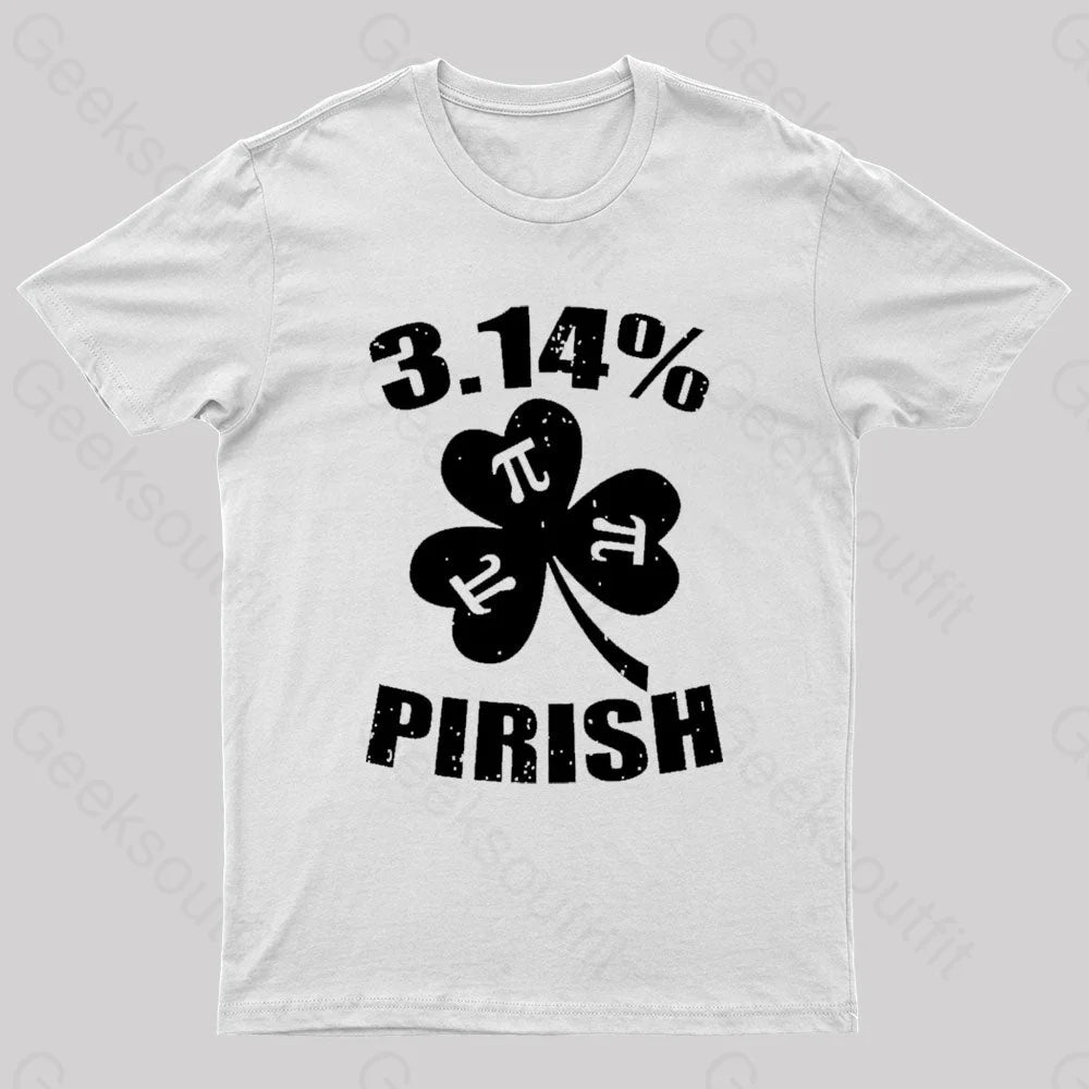 Pi Day St. Patrick’s 3.14 Irish Nerd T-Shirt White / S
