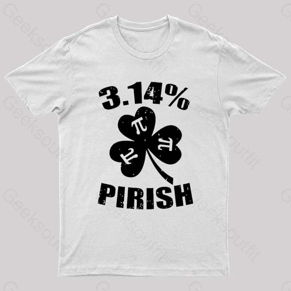 Pi Day St. Patrick’s 3.14 Irish Nerd T-Shirt White / S