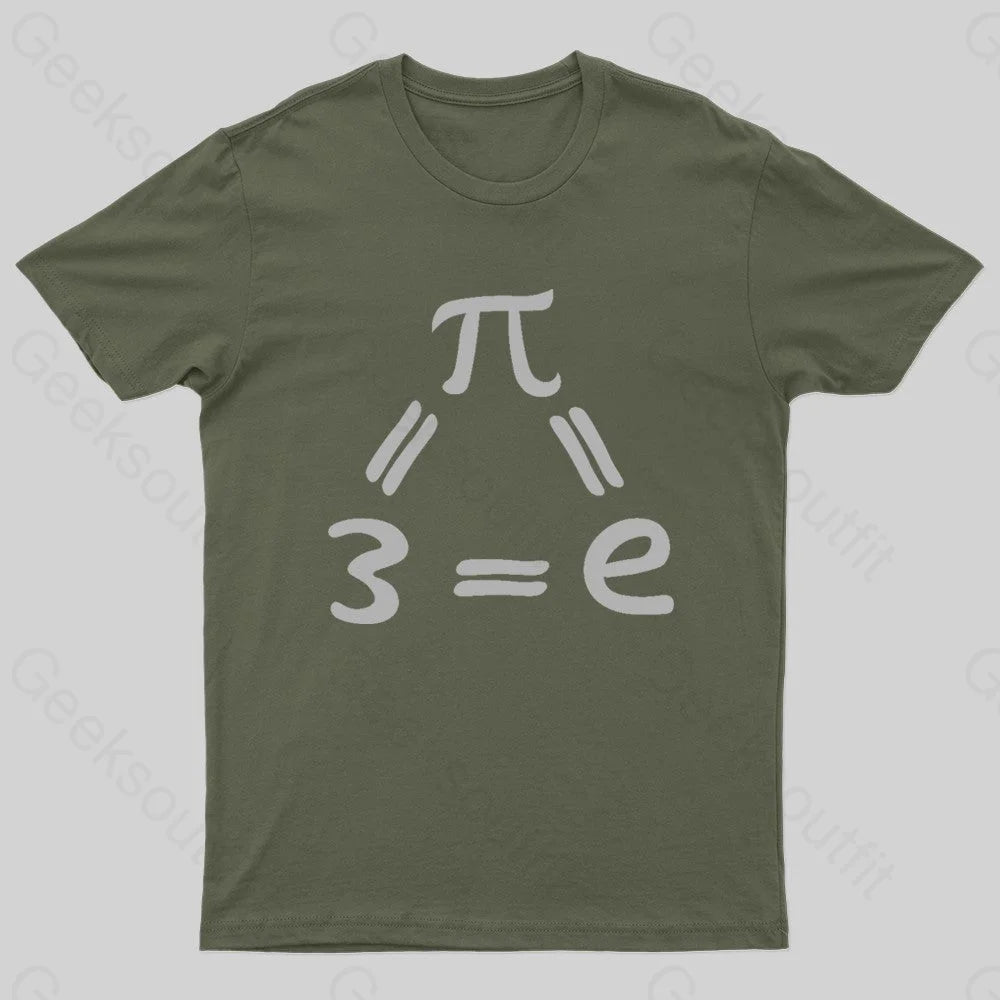 Pi=E=3 Nerd T-Shirt Army Green / S
