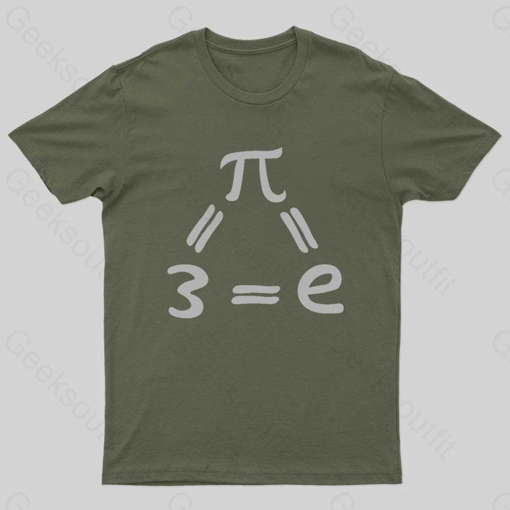 Pi=E=3 Nerd T-Shirt Army Green / S