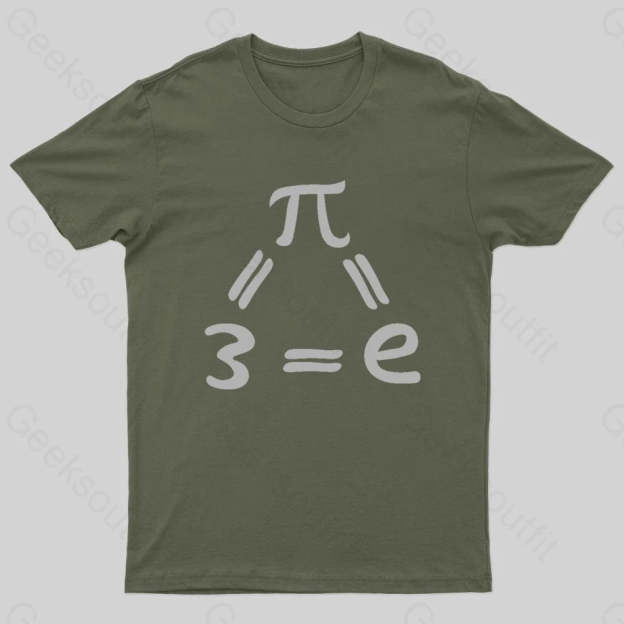 Pi=E=3 Nerd T-Shirt Army Green / S