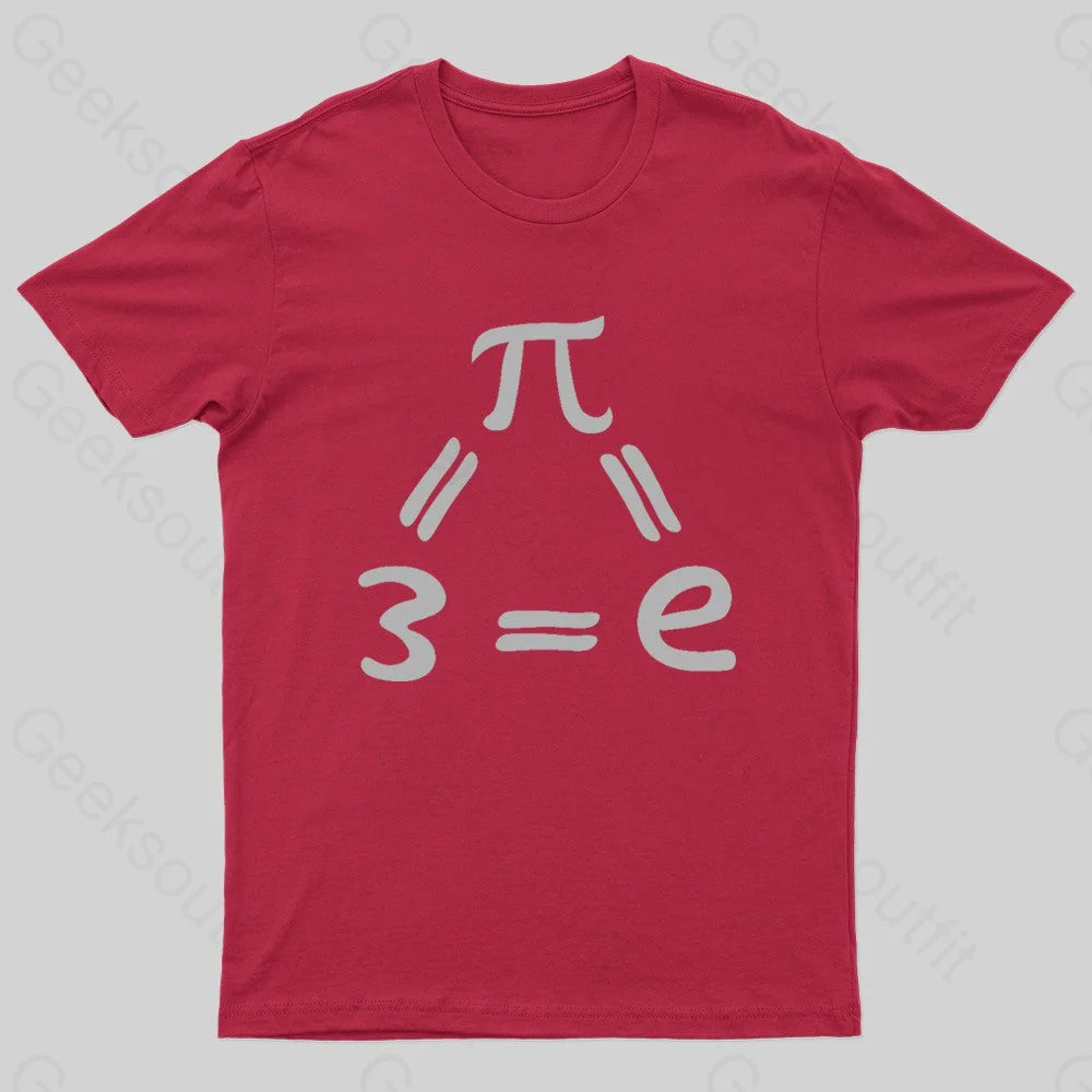 Pi=E=3 Nerd T-Shirt Red / S