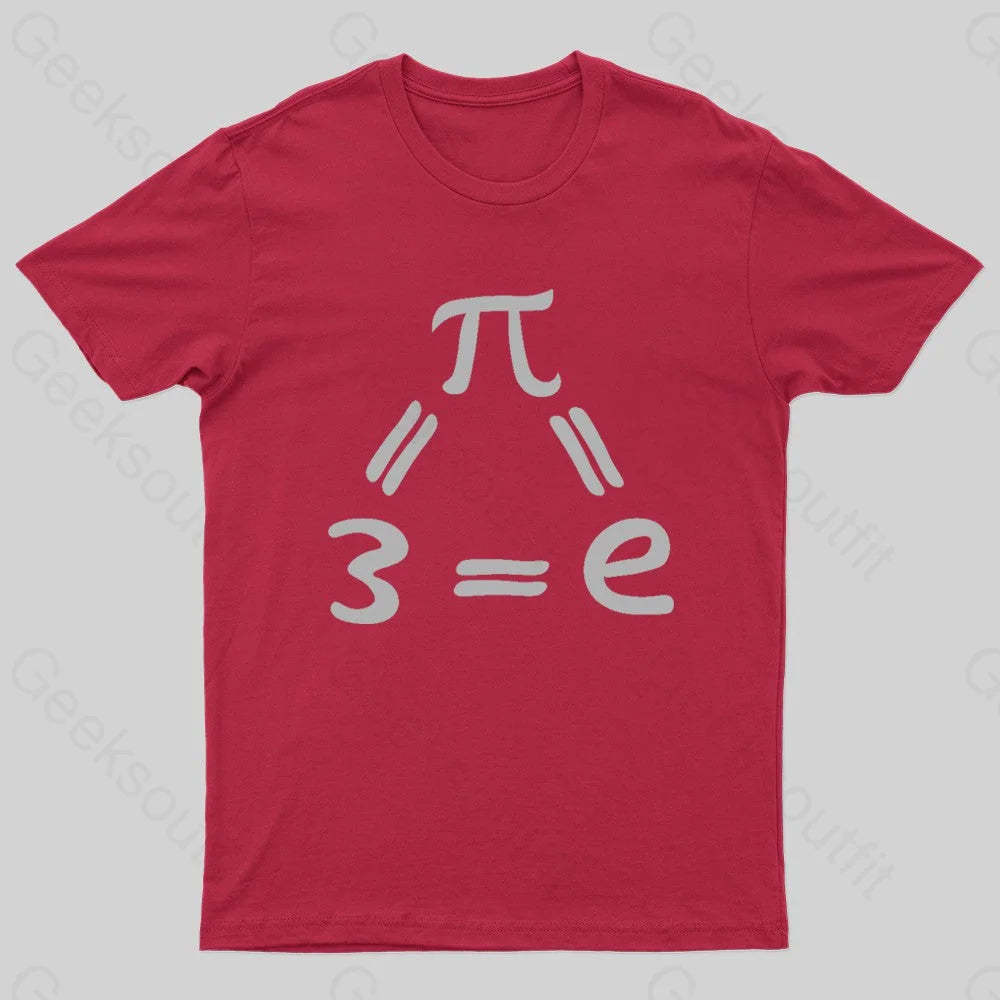 Pi=E=3 Nerd T-Shirt Red / S