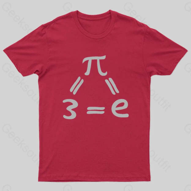 Pi=E=3 Nerd T-Shirt Red / S