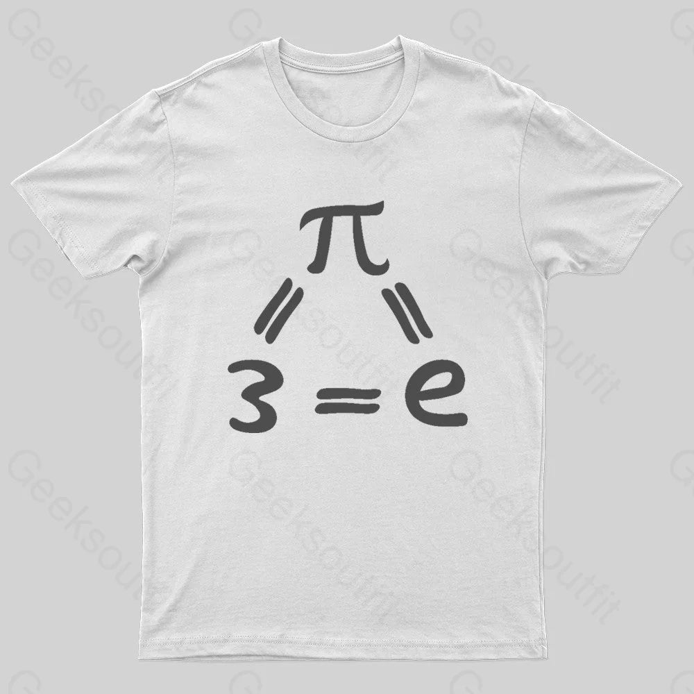Pi=E=3 Nerd T-Shirt White / S