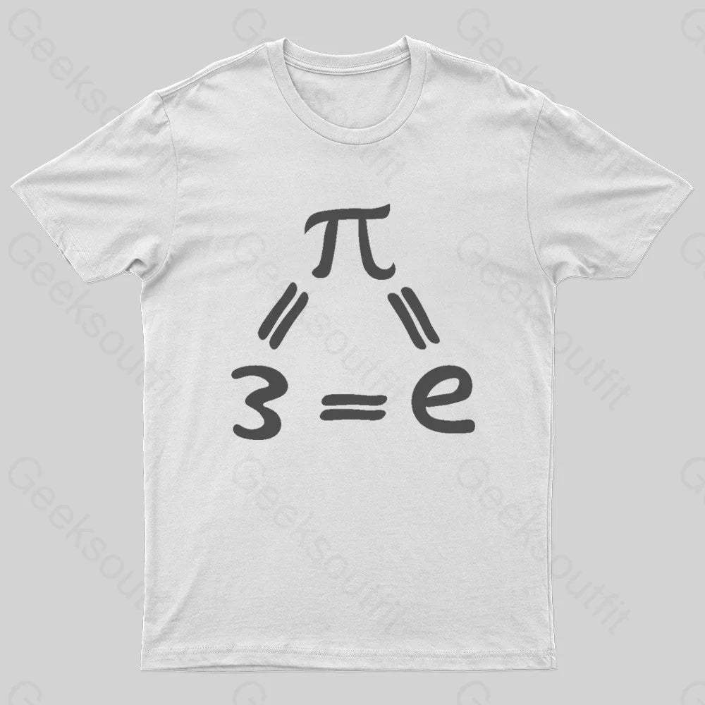 Pi=E=3 Nerd T-Shirt White / S
