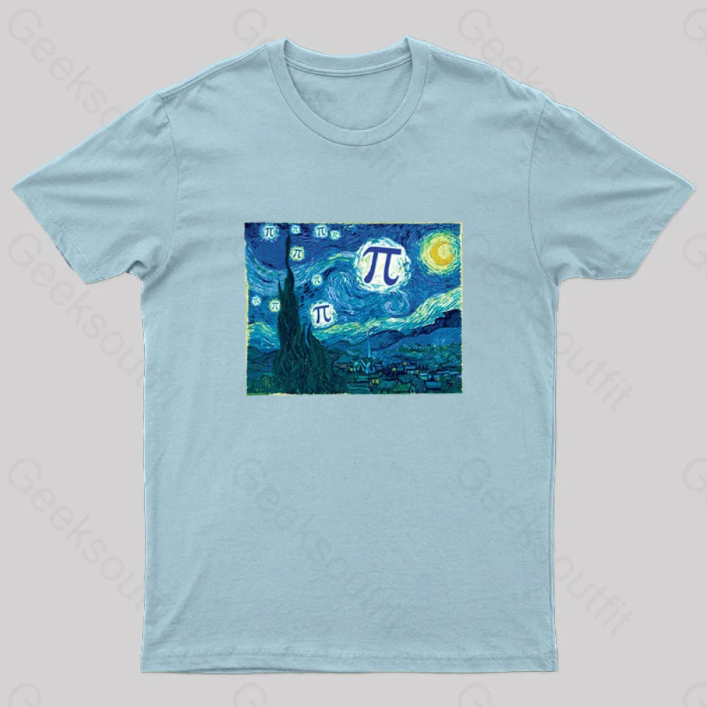 Pi In The Sky Redux Geek T-Shirt Light Blue / S
