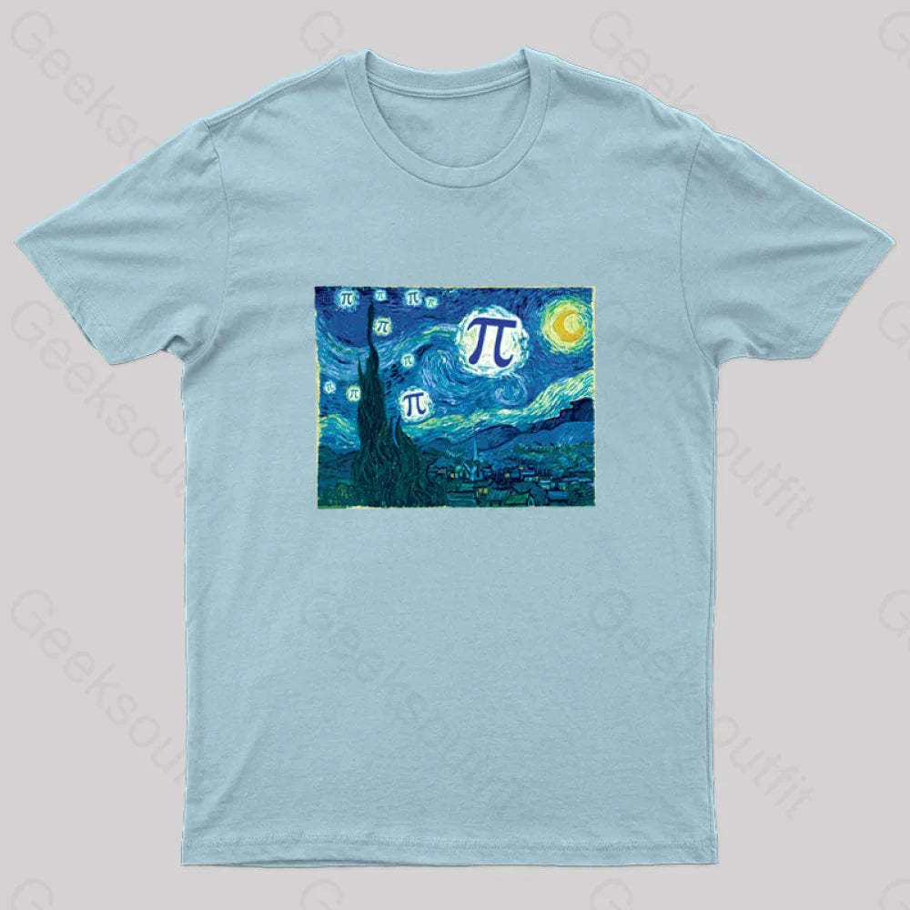 Pi In The Sky Redux Geek T-Shirt Light Blue / S